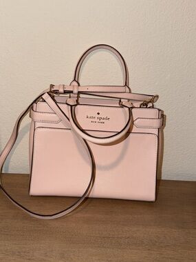 kate spade Pale Pink Leather Satchel with Removable Strap